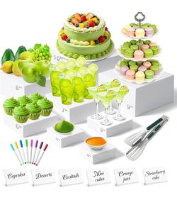 Buffet risers with mini signs