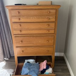 Solid Wood Tall Dresser – Clean & Sturdy