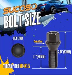 14x1.5 Lug Bolts Fit Audi, BMW, Mercedes Benz,  Porsche, Golf Beetle CC