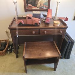 Antique Vanity (Mirror & Items On Table not Included)