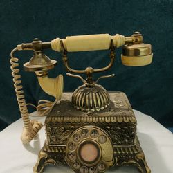 Vintage Imperial Brass Rotary Phone