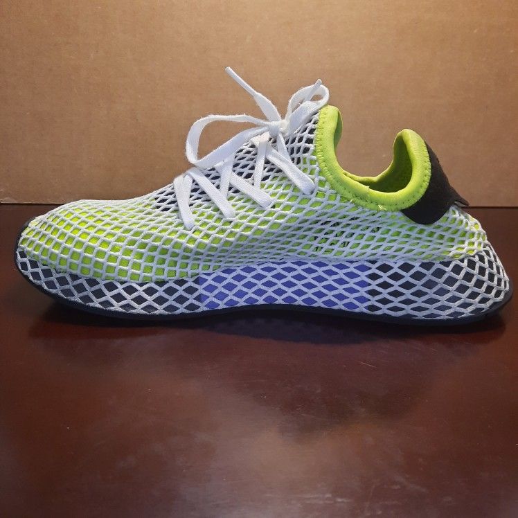 Adidas Deerupt Solar Slime Women's Shoes-Size.7-Bright Green/White-ART B37474