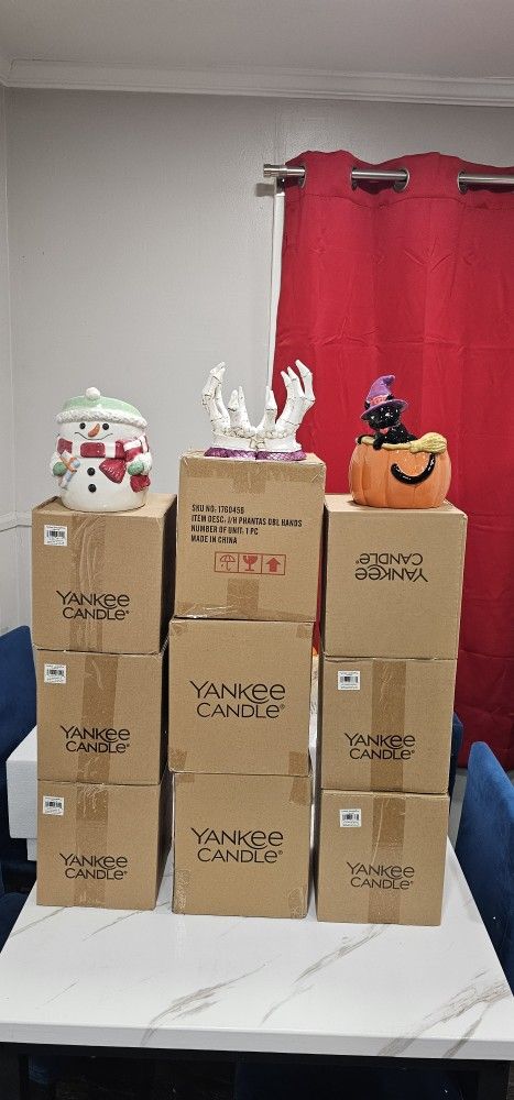 Yankkee Candle Holiday Candle Holders New In Box