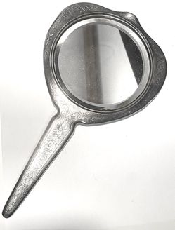 Queen City Vintage Silver Plated Hand Held Mirror