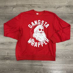 Holiday Time Santa Clause Gangsta Wrapper Christmas Sweatshirt Men’s Size Extra Large