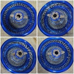 Blue Custom Wire Wheels 