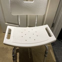 Shower Stool With Back And Adjustable Legs