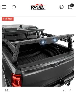 Adjustable 14.5"-17.3" High Truck Rack System with 2 Led Light for Silverado/Sierra/Ram/Ford F-Series/Tacoma/Tundra/Titan/Frontier