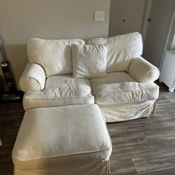 Love Seat Couch & Ottoman & End table 