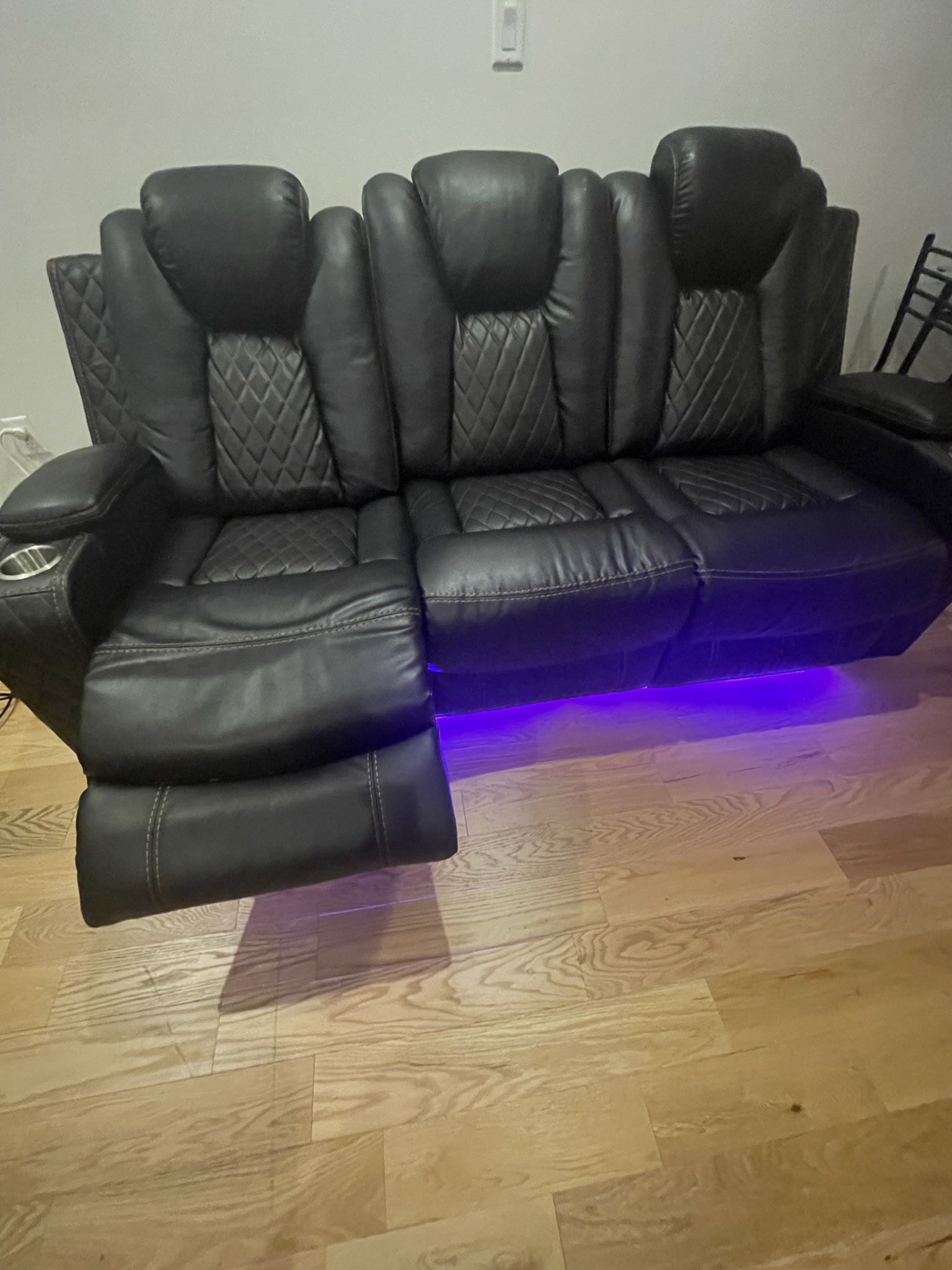 Leather recliner and sofa set