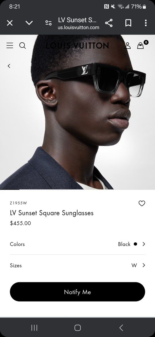 Louis Vuitton Sunset Glasses 100% 