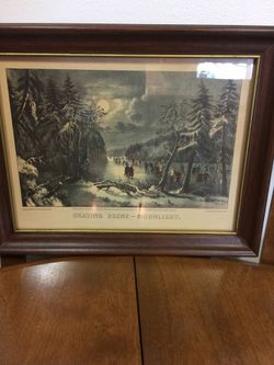 Currier & Ives vintage framed print