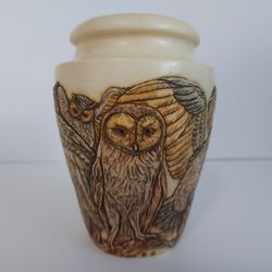 Resin Owl Jar made by Jardinia "Night Watch" RARE 