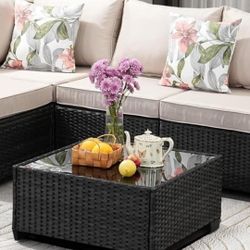 Tempered Glass Outdoor Coffee Table