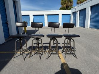 Set of 4 Industrial Adjustable Bar Stools(obo)