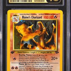 2000 CGC 10 Pristine Blaine's Charizard 1st Ed Gym Challenge Holo Pokemon Card