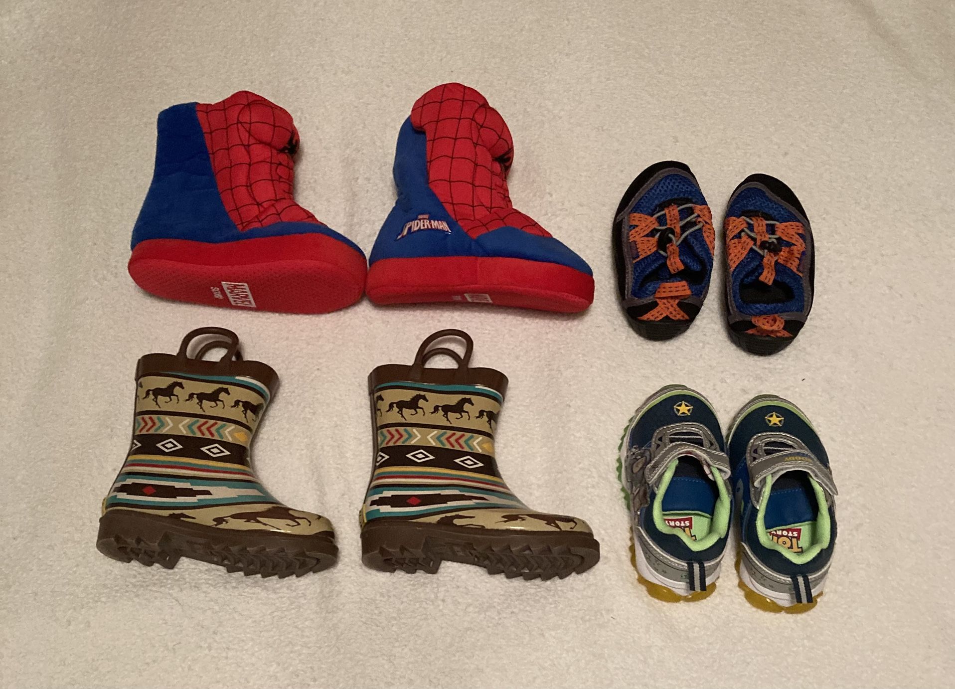 5 Pairs New Toddler Misc Shoes, Rain boots