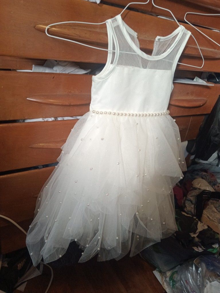 Beautiful Pearl Ruffle Dress Toddler 