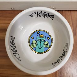 Cat Food Dish by Ursula Dodge Design for Signature Housewares Incorporated Stoneware
