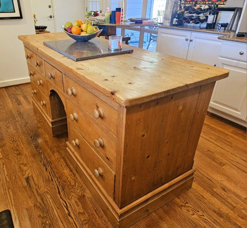 Antique Pine Kitchen Island