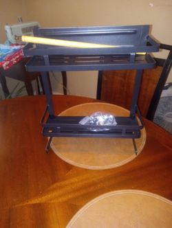 New Magnetic Two Tier Spice Rack An Organizer Black 32x12x38cm