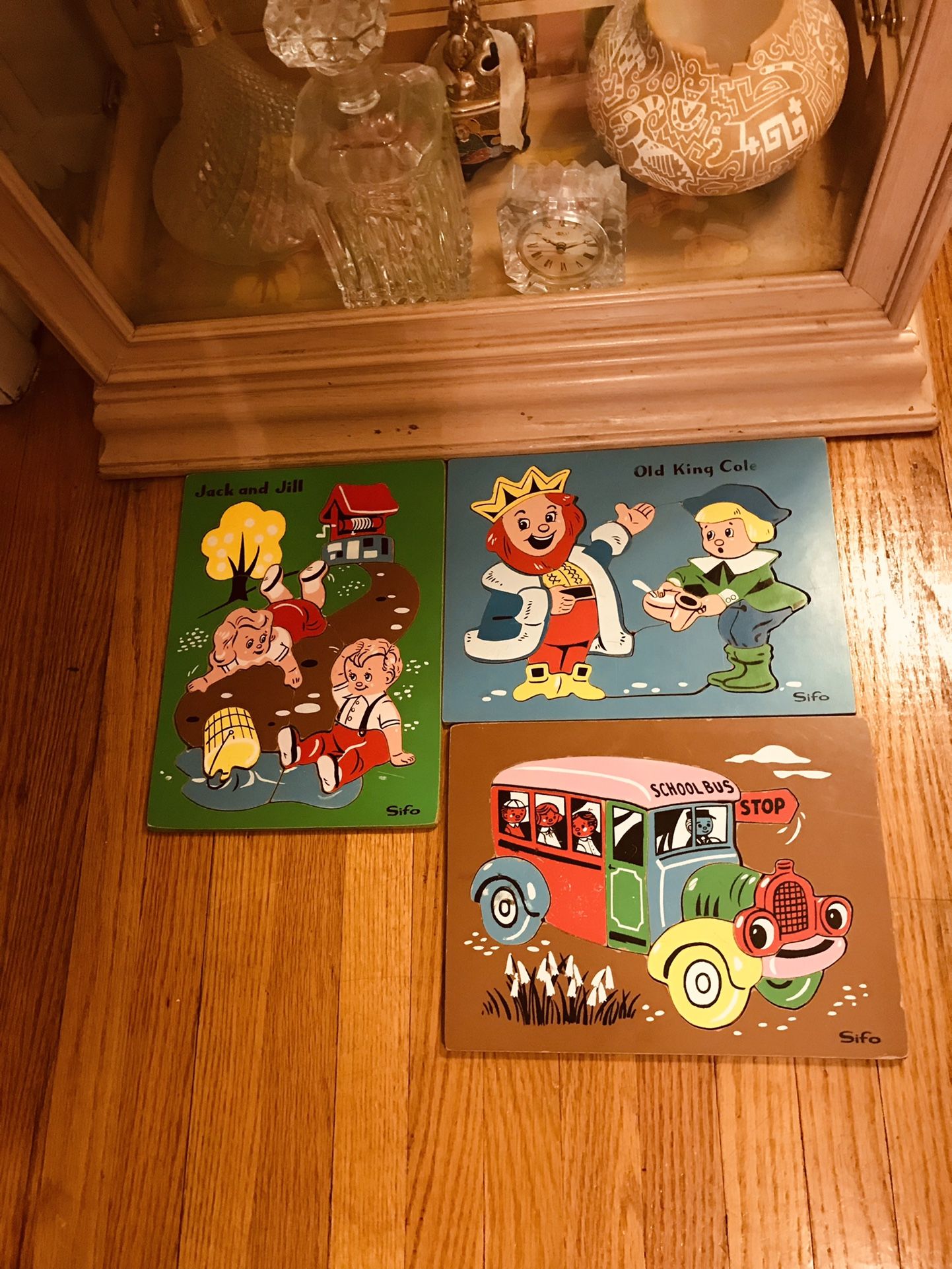 Sifo Wooden Puzzles Old Kong Cole, Jack And Jill And School Bus Stop