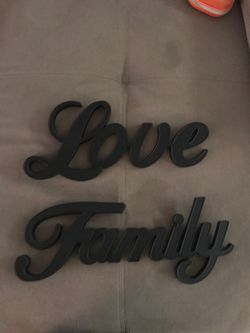 “Love” & “Family” wall decor/art plastic