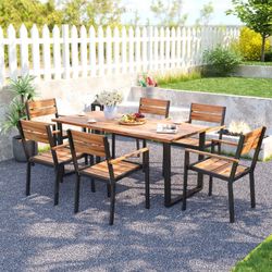 7pc Outdoor Patio Furniture Dining Table Set