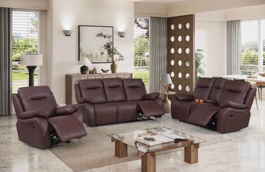 3 Piece Leather Living Room Set Open Box Condition