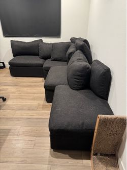 7thavenue 5 piece sectional sofa/couch black