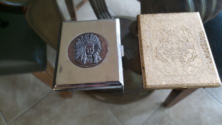VINTAGE CIGARETTE CASES, ONE GOLD PLATED COLIBARI HOLLYWOOD REGENCY