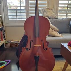 Full Size Cello + Wooden Cello Stand