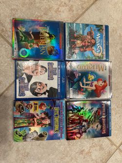 Disney Animated Blu-ray/DVD Lot: Peter Pan, Moana, Little Mermaid