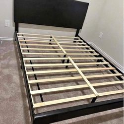 NEW IN BOX Black Leather Platform Bed Full Queen And King Size