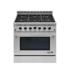 Entree 36 in. 5.5 cu. ft. Professional Style Liquid Propane Range with Convection Oven in Stainless Steel and Black