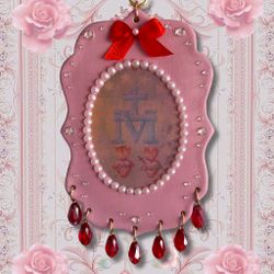 Handmade Custom Coquette Pearl Glass Bead Clay Ceramic Wall Hanger Homeware Art Work