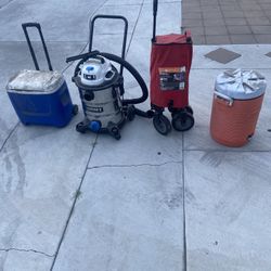 Working vacuum, Foldable Carretilla, Two Coolers ( Sold The Carretilla) 