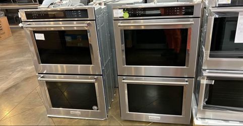 Double wall oven KitchenAid 30 inch wide stainless steel with convection