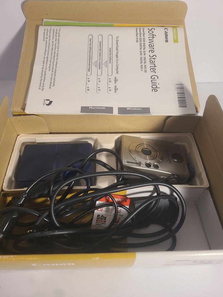 Canon S200 Camera With Original Box And Cords
