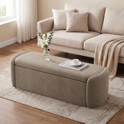 Storage Ottoman Bench, upholstered ￼