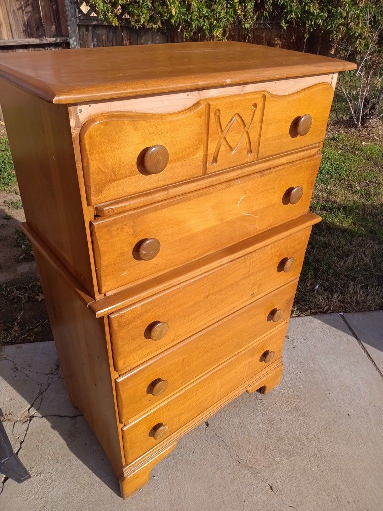 Tall Wood Dresser Of 5