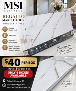 Beautiful MSI Regal Marble Porcelain Tile 🤍 Elegant white marble-look design with beautiful natural veining. Perfect for bathrooms, showers, floors, 