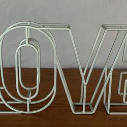 Silver Freestanding 3D Decorative Wire Letter - LOVE