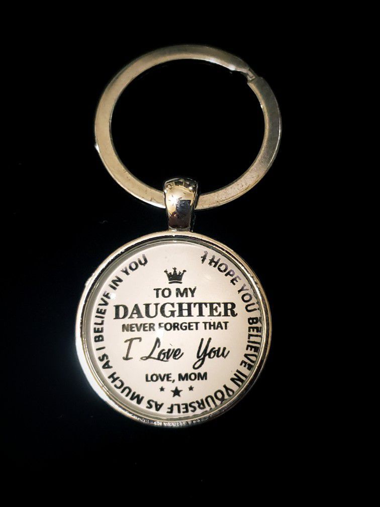 To My Daughter Love Mom Keychain