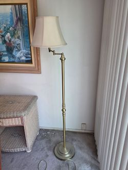 Vintage Brass Swing-Arm Floor L