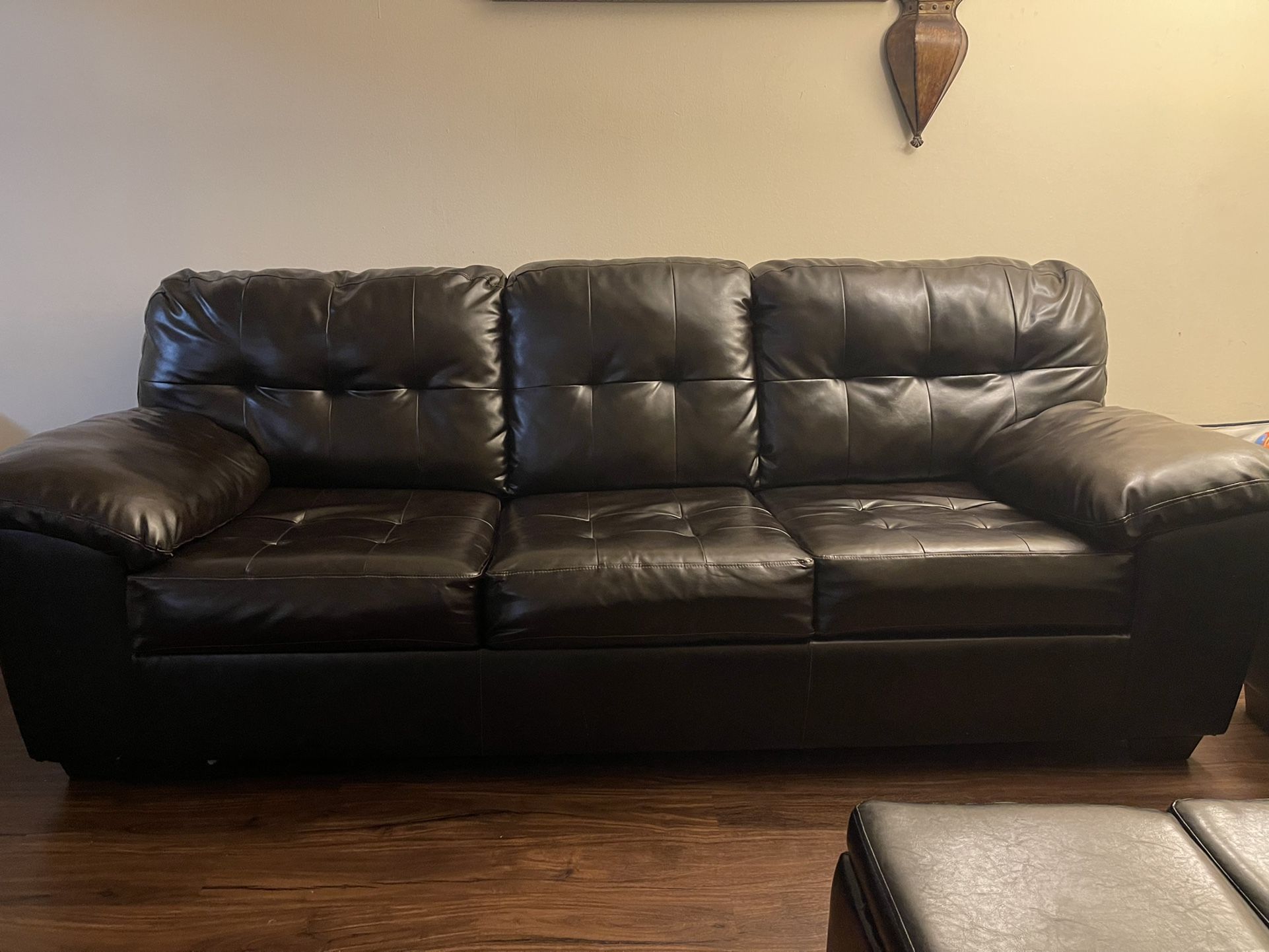 In Good Condition  Leather Sofa bed 