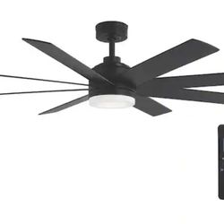 New Ceiling Fan 62 in. LED Indoor/Outdoor Matte Black with Remote and Color Changing Technology