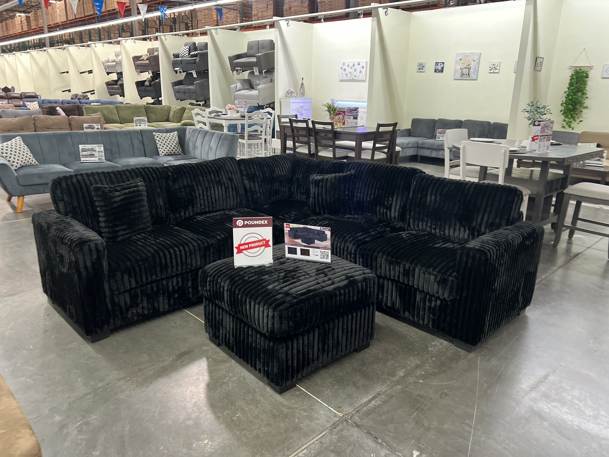 New Black Sectional