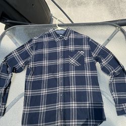 mens navy blue flannel shirt medium
