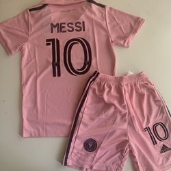 For kids Messi Inter Miami CF 2023 Home  Pink with shorts